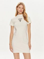 Guess Sukienka codzienna V4YK02 KCDH1 Biały Regular Fit. Białe sukienki damskie Guess, na co dzień, s, z aplikacjami, z bawełny, bez kołnierzyka, bez ramiączek, proste. Za 179.99 zł.