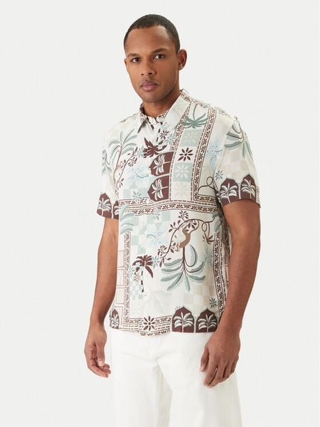 Guess Koszula M6GH80 W2036 Kolorowy Regular Fit. Koszule męskie Guess, m, z aplikacjami, z wiskozy, bez kołnierzyka, bez ramiączek. Za 192.99 zł.