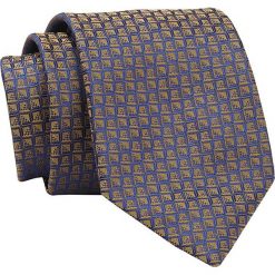 Krawat Granatowo-Żółty w Drobny Wzór Geometryczny, 7 cm, Elegancki, Klasyczny, Męski -ALTIES. Niebieskie krawaty i muchy Alties, bez wzorów, z tkaniny, eleganckie. Za 49.00 zł.