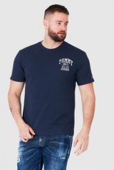 TOMMY JEANS Granatowy t-shirt męski z wyszywanym logo, Rozmiar S. Niebieskie t-shirty męskie Tommy Jeans, m, bez wzorów, z jeansu, bez kołnierzyka. W wyprzedaży za 114.99 zł.