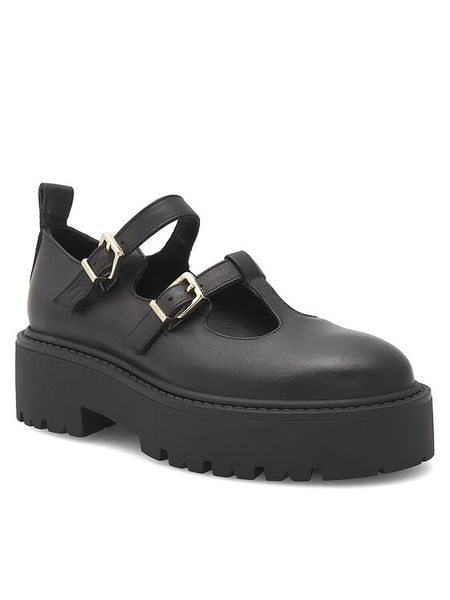 Badura Półbuty ANDRE-9194 Czarny. Czarne półbuty damskie Badura, bez wzorów, ze skóry, bez obcasa, na płaskiej podeszwie, bez zapięcia. Za 359.99 zł.