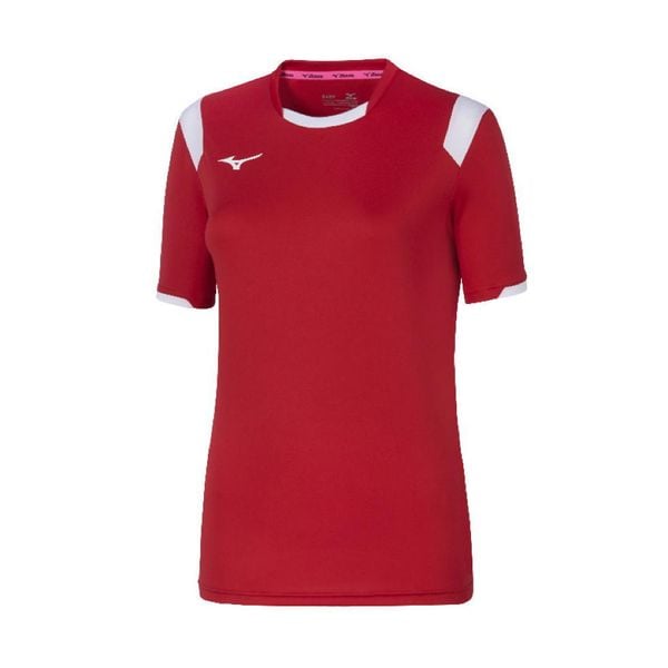 Damska koszulka Mizuno Basic. Czerwone t-shirty damskie Mizuno, xl, bez wzorów, z materiału, bez kołnierzyka. Za 122.50 zł.