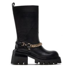 Botki Rage Age. Czarne botki damskie Rage Age, bez obcasa, na słupku, bez zapięcia. Za 679.99 zł.
