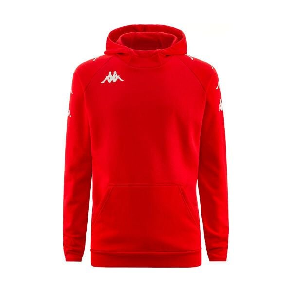 Bluza Kappa Diano. Czerwone bluzy męskie Kappa, s, bez wzorów, z bawełny, z kapturem. Za 228.85 zł.