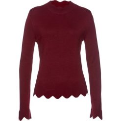 Sweter z ozdobnie pofalowanymi brzegami bonprix bordowy. Czerwone swetry damskie bonprix. Za 89.99 zł.
