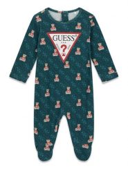Guess Śpiochy P6BG01 K5978 Zielony ciemny. Zielone śpioszki niemowlęce Guess, z bawełny, bez ramiączek. Za 174.99 zł.