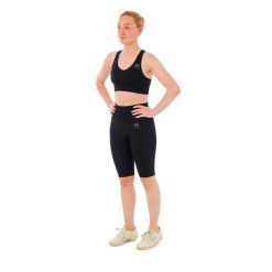 Damski zestaw sportowy Xtreme - spodenki sportowe + top sportowy - Czarny. Czarne szorty sportowe damskie XTREME SOCKSWEAR, m, bez wzorów, z materiału, sportowe, z podwyższonym stanem, na fitness i siłownię. Za 177.72 zł.