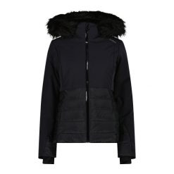 Kurtka narciarska damska CMP 35W0266 Zip Hood. Czarne kurtki snowboardowe damskie CMP, bez wzorów, bez kaptura, narciarskie. Za 979.99 zł.
