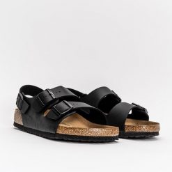 Birkenstock Milano BF Sandały Unisex. Czarne sandały męskie Birkenstock, z materiału, bez zapięcia. Za 314.99 zł.