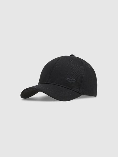 4F Czapka z daszkiem strapback uniseks - czarna XS/S. Czarne czapki i kapelusze damskie 4f, na lato, bez wzorów, z bawełny, sportowe. Za 59.99 zł.