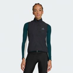 Bezrękawnik Essentials Windproof. Czarne kurtki damskie Adidas, uniwersalny, bez wzorów, bez kaptura. Za 299.00 zł.