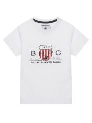 Beverly Hills Polo Club T-Shirt P-SS26B-TS414011 Biały Regular Fit. Białe t-shirty dla chłopców Beverly Hills Polo Club, bez wzorów, z bawełny, bez ramiączek. Za 129.99 zł.