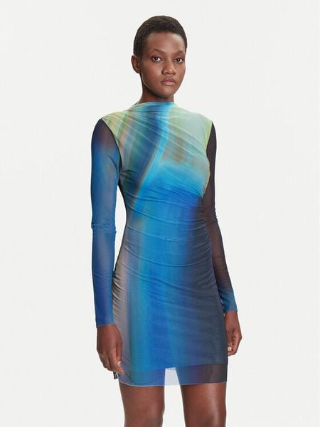 Desigual Sukienka codzienna Shira 25WWVK43 Niebieski Slim Fit. Niebieskie sukienki damskie Desigual, na co dzień, xl, bez wzorów, z syntetyku, bez kołnierzyka, bez ramiączek, proste. Za 369.99 zł.