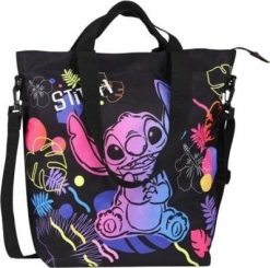Jerry Fabrics DISNEY BLACK - SOHO - TORBA NA RAMIĘ - STITCH. Czarne torby na ramię męskie Jerry Fabrics, bez wzorów, na ramię. Za 223.95 zł.
