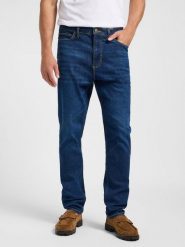 MĘSKIE SPODNIE JEANSOWE LEE AUSTIN DEEP OCEAN 112365103. Niebieskie eleganckie spodnie męskie Lee, l, bez wzorów, z bawełny. W wyprzedaży za 159.99 zł.