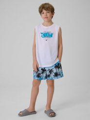 4F Spodenki plażowe boardshorty chłopięce - multikolor 146/152 (10-12 lat). Szorty dla chłopców 4f, na lato, bez wzorów, wakacyjne. Za 89.99 zł.