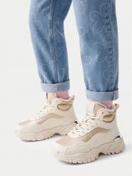 DeeZee Sneakersy CEO-TS5227K-12 Kremowy. Białe buty sportowe dziewczęce DeeZee, bez wzorów, ze skóry, bez zapięcia. Za 149.99 zł.