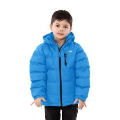 Kurtka Zimowa Chłopięca Tuff Padded. Niebieskie kurtki i płaszcze dla chłopców Trespass, na zimę, bez wzorów, z materiału, z kapturem. Za 213.99 zł.