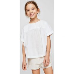 Mango Kids - Szorty dziecięce Intro 110-152 cm. Spodenki dla dziewczynek Mango Kids, z haftami, z bawełny, casualowe. W wyprzedaży za 49.90 zł.