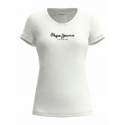 Koszulka damska Pepe Jeans New Virginia N. Czarne t-shirty damskie Pepe Jeans, m, bez wzorów, z bawełny, bez kołnierzyka. Za 118.20 zł.