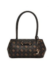 Guess Torebka Carrie Logo HWGP98 98080 Brązowy. Brązowe torebki do ręki damskie Guess, z aplikacjami, ze skóry, bez dodatków. Za 639.99 zł.