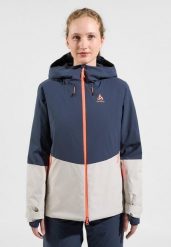 Kurtka narciarska damska Odlo insulated SKI BLUEBIRD S-THERMIC. Niebieskie kurtki snowboardowe damskie Odlo, s, bez wzorów, z materiału, bez kaptura, narciarskie. Za 1,614.99 zł.
