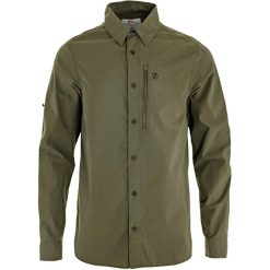 Koszula turystyczna Fjallraven Abisko Hike Shirt LS. Zielone koszule męskie FJÄLRÄVEN KANKEEN, xl, bez wzorów, z materiału, bez kołnierzyka, bez ramiączek. Za 467.49 zł.
