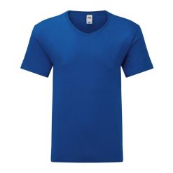 Męska Koszulka Z Dekoltem V Iconic 150. Niebieskie koszulki sportowe męskie Fruit of the Loom, m, bez wzorów, bez kołnierzyka, bez ramiączek, trekkingowe. Za 34.99 zł.