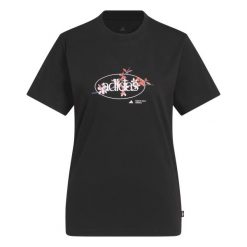 Koszulka damska ADIDAS W Elem Flrl Tee L. Czarne t-shirty damskie Adidas, l, bez wzorów, z bawełny, klasyczne, bez kołnierzyka. Za 139.00 zł.