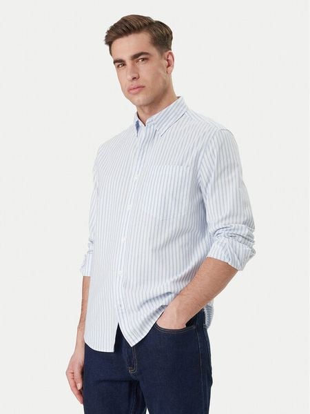 Calvin Klein Jeans Koszula LV04RF100G Błękitny Regular Fit. Niebieskie koszule męskie Calvin Klein Jeans, l, bez wzorów, z bawełny, bez kołnierzyka, bez ramiączek. Za 241.99 zł.