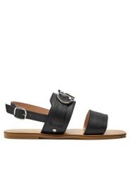 Liu Jo Sandały Saba 10 SA4123 P0102 Czarny. Czarne sandały damskie Liu Jo, bez wzorów, ze skóry, bez obcasa, na płaskiej podeszwie, bez zapięcia. Za 419.99 zł.