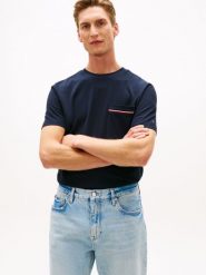 Tommy Hilfiger Koszulka Mężczyźni Bawełna niebieski, XL. Niebieskie koszulki sportowe męskie Tommy Hilfiger, m, bez wzorów, z bawełny, bez kołnierzyka, bez ramiączek. Za 169.95 zł.