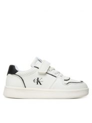 Calvin Klein Sneakersy Low Cut Lace-Up/Velcro V1X9-83278-1355 S Biały. Białe buty sportowe chłopięce Calvin Klein, bez wzorów, ze skóry, bez zapięcia. Za 399.99 zł.