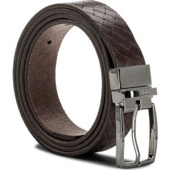 Pasek Damski JOOP! - 7206 100 D'Brown A02. Brązowe paski damskie JOOP!, w paski, ze skóry. W wyprzedaży za 199.00 zł.