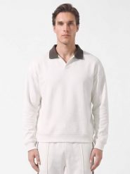 Nils Sundström bluza polo Mężczyźni biały, L. Białe bluzy męskie Nils Sundström, l, bez wzorów, bez kaptura. Za 299.95 zł.