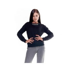 Damska bluza z okrągłym dekoltem Greysongreys i kryształkami. Czarne bluzy damskie LEONE 1947 APPAREL, l, bez wzorów, z tkaniny, bez kaptura, na fitness i siłownię. Za 328.38 zł.