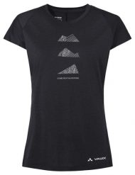 Koszulka merino damska Vaude Tekoa Wool T-Shirt. Czarne t-shirty damskie Vaude, bez wzorów, z materiału, bez kołnierzyka. Za 324.49 zł.