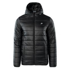 Kurtka Męska Pikowanie Maron. Czarne kurtki męskie MARTES ESSENTIALS, l, bez wzorów, z materiału, z kapturem. Za 167.99 zł.