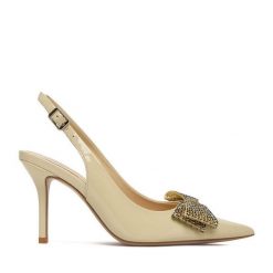 Czółenka Eva Minge. Brązowe czółenka damskie Eva Minge, bez wzorów, bez obcasa, na szpilce, bez zapięcia. Za 399.99 zł.