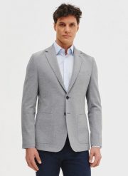 PAKO LORENTE - Jasnoszara marynarka z dzianiny. Szare marynarki męskie Pako Lorente, bez wzorów, z dzianiny, casualowe. Za 399.99 zł.
