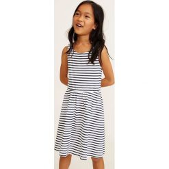 Mango Kids - Sukienka dziecięca Malenap 110-164 cm. Białe sukienki dla dziewczynek Mango Kids, bez wzorów, z bawełny, casualowe, bez ramiączek. W wyprzedaży za 29.90 zł.