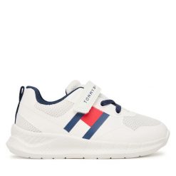Sneakersy Tommy Hilfiger. Białe trampki i tenisówki chłopięce Tommy Hilfiger, bez wzorów, bez zapięcia. Za 319.99 zł.