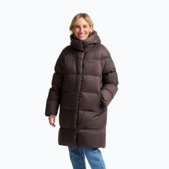 Płaszcz puchowy damski Jack Wolfskin Icy Hill Coat Rds. Brązowe płaszcze damskie Jack Wolfskin, bez wzorów, z puchu, sportowe, bez kaptura. Za 1,279.00 zł.