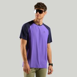 Koszulka męska Odlo X-ALP TRAIL T-shirt crew neck s/s. Niebieskie koszulki sportowe męskie Odlo, m, bez wzorów, sportowe, bez kołnierzyka. W wyprzedaży za 305.99 zł.