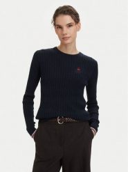 Beverly Hills Polo Club Sweter P-SS26W-M537390 Granatowy Regular Fit. Niebieskie swetry damskie Beverly Hills Polo Club, l, bez wzorów, z bawełny, bez kołnierzyka, bez ramiączek, bez kaptura. Za 269.99 zł.