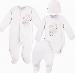 Ewa Klucze Komplet body pajac półśpiochy czapeczka dla noworodka wyprawka Mellow Ewa Klucze 56. Body niemowlęce Ewa Klucze, bez ramiączek. Za 126.99 zł.