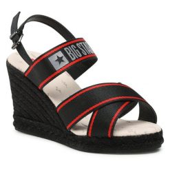Espadryle Big Star Shoes. Czarne klapki damskie BIG STAR SHOES, bez wzorów, bez obcasa, bez zapięcia. Za 129.99 zł.
