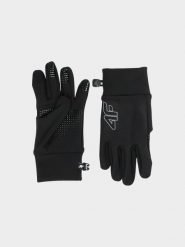 4F Rękawiczki dzianinowe Touch Screen dziecięce - czarne L/XL. Czarne rękawiczki dziecięce 4f, bez wzorów, z dzianiny. Za 59.99 zł.