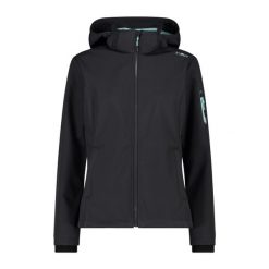 Kurtka damska turystyczna CMP 39A5006. Czarne kurtki damskie CMP, xs, bez wzorów, z softshellu, bez kaptura. W wyprzedaży za 373.20 zł.