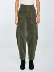 Spodnie damskie sztruks 7/8 z kieszeniami khaki Nadine 303. Zielone spodnie materiałowe damskie Big Star, l, bez wzorów, z denimu, z podwyższonym stanem. Za 239.99 zł.